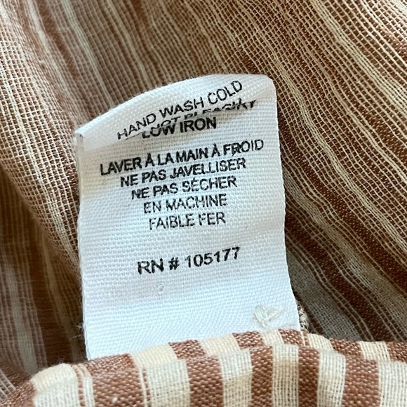 ULLA JOHNSON | Fiora Striped Cotton-Voile Midi Waist Tie Dress in Fawn | Size 2 - Picture 15 of 15